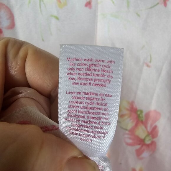 Oscar de la Renta Pink Label Peignoir Set S/M Soft Pink Floral Rosette Detail - Picture 13 of 16